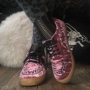 T.U.K. Rose Pink Crushed Velvet Sneaker
